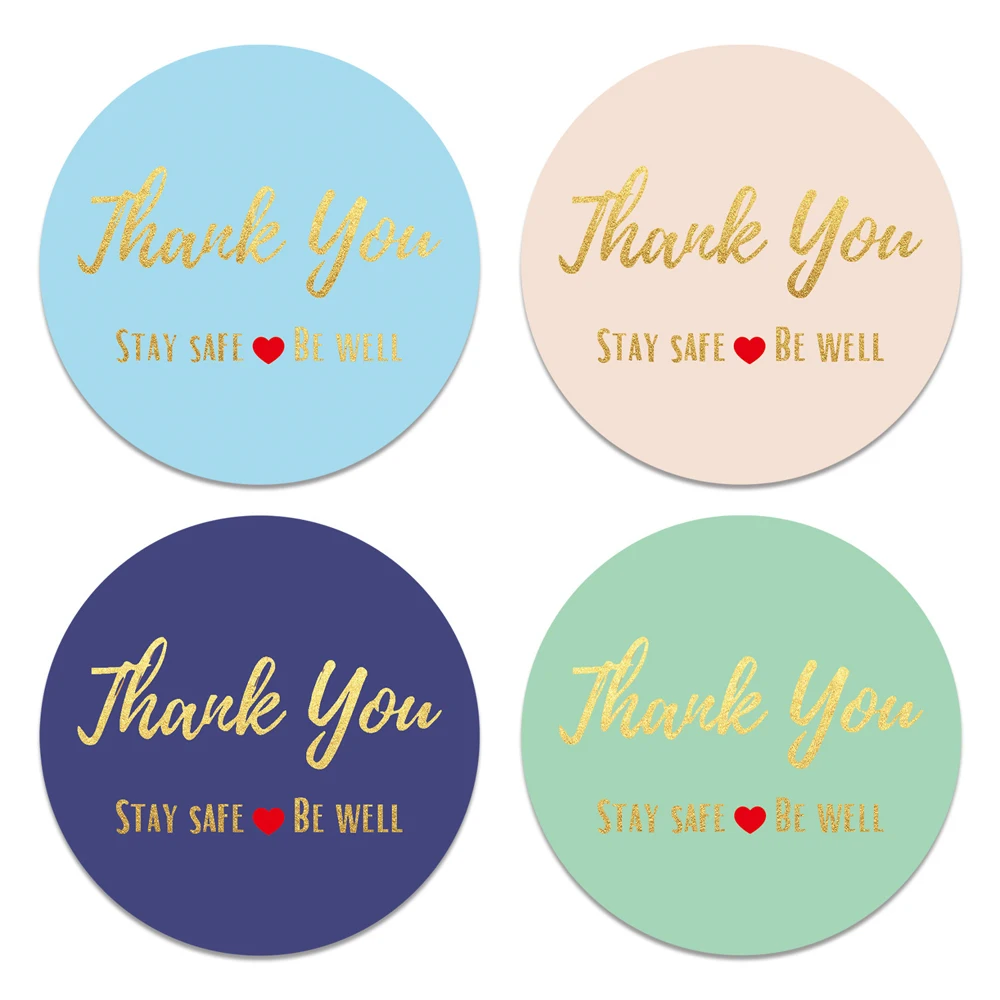 500pcs/roll Thank You Stickers 1inch 4 Style Labels Stationery Sticker For Wedding Envelope Sealing Candy Bag Decoration