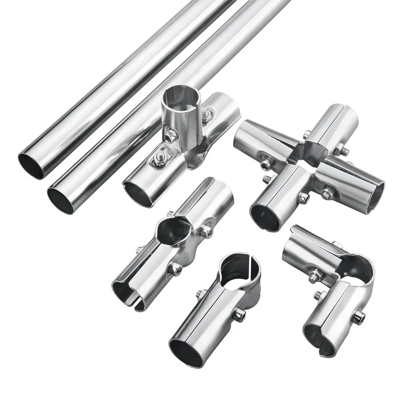 Stainless Steel 25mm Pipe Connector Circular Tube Clamp Fixtures Greenhouse Steel Pipe Support Clamp for Plant Support Fixation