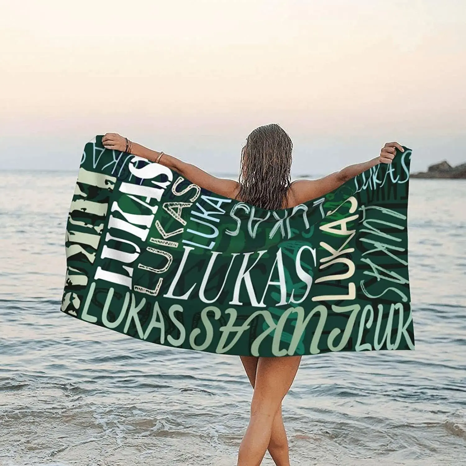 Custom  Name Beach Towel Swimming Quick-Drying Microfiber Towel Personalized Children Adult Name Sports Bath Towel Home Supplies