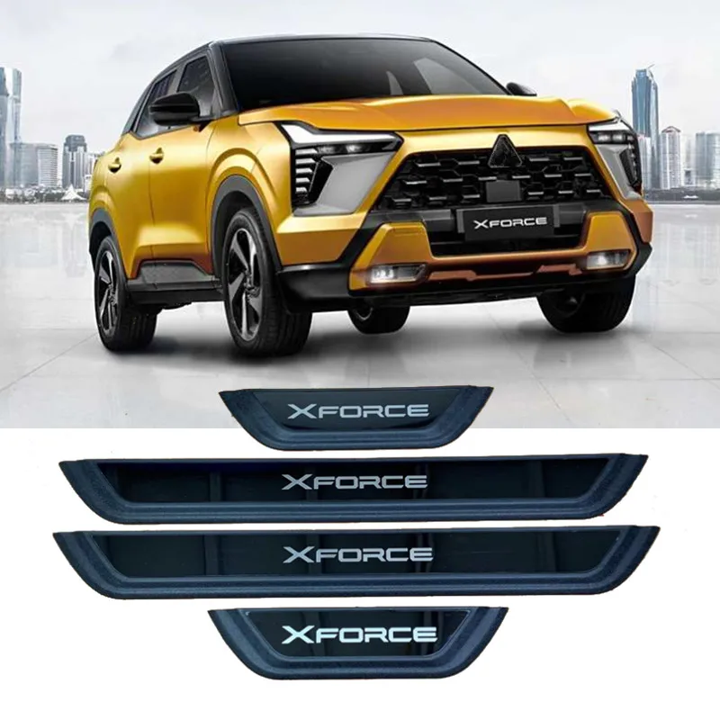 

For Mitsubishi Xforce 2025 2026 Accessories Door Sill Scuff Plate Pedal Cover Exterior Threshold Protector Car Stickers Trim