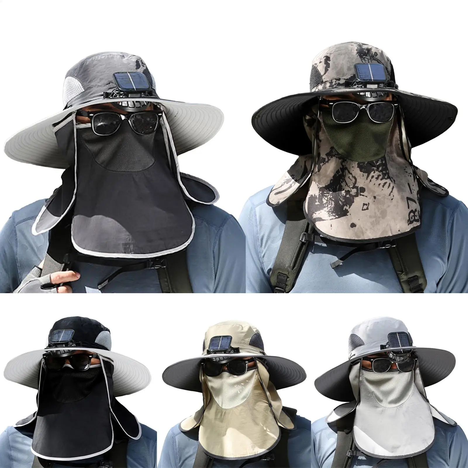 

Hat Fan Summer Fishing Hat with Fan Wide Brim Solar Fan Outdoor Fishing Sun Hat Wide Brim Hat with Solar Fan Built-in