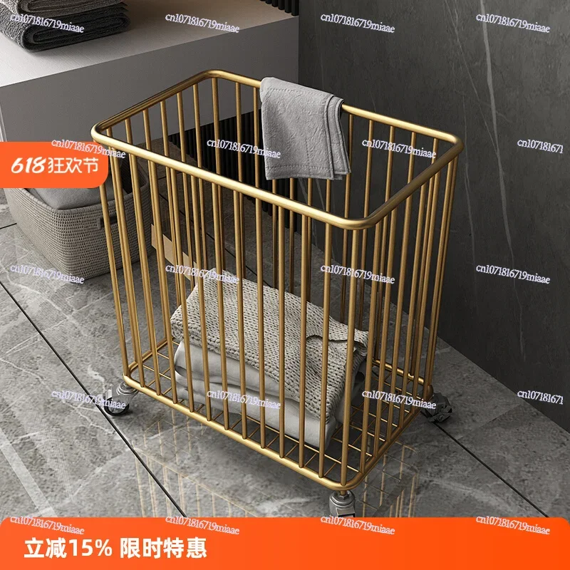 New Nordic Light Luxury Dirty Clothes Storage Basket Gold Laundry Basket Dirty Clothes Basket, Household Ins Modern Dirty