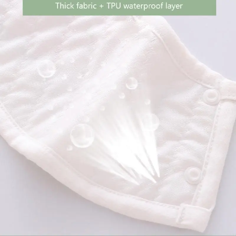 3 Pcs 360 Degree Rotation Burp Cloths Cartoon Printed Baby Bib Thicken Cotton Saliva Towel Waterproof Breathable Apron