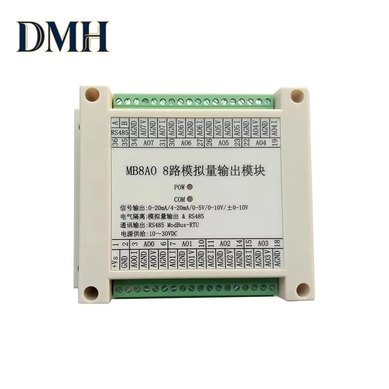 

Модуль сбора аналоговых сигналов DMH .MB8AO 0-20MA/4-20MA/0-5V/0-10V/±10V с выходом RS485 MODBUS