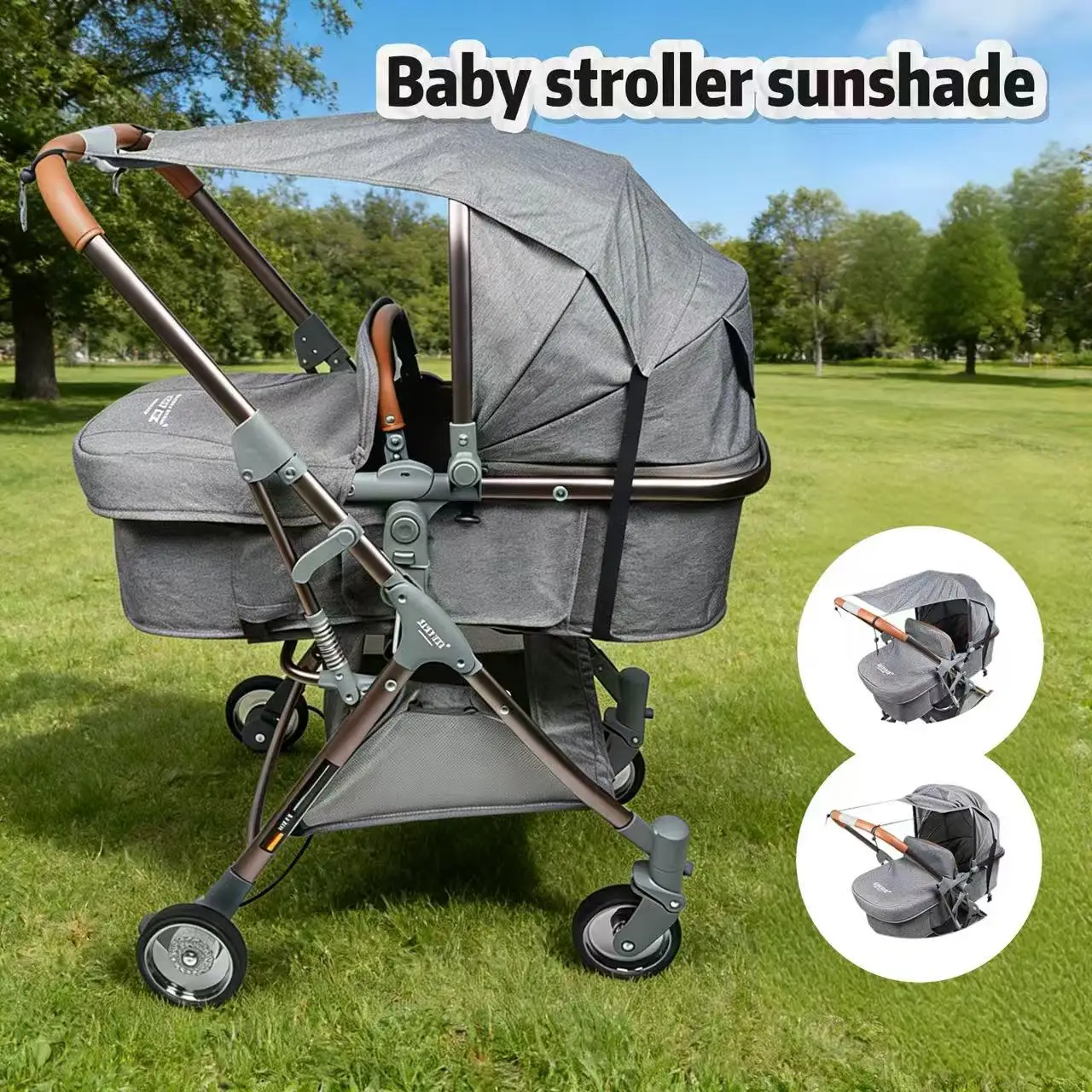 

1 шт., солнцезащитный козырек для детской коляски, подходит для колясок с высоким положением сиденья, с эластичным шнурком для удобного снятия, складной и легко переносимый, незаменимый солнцезащитный козырек для прогулок.