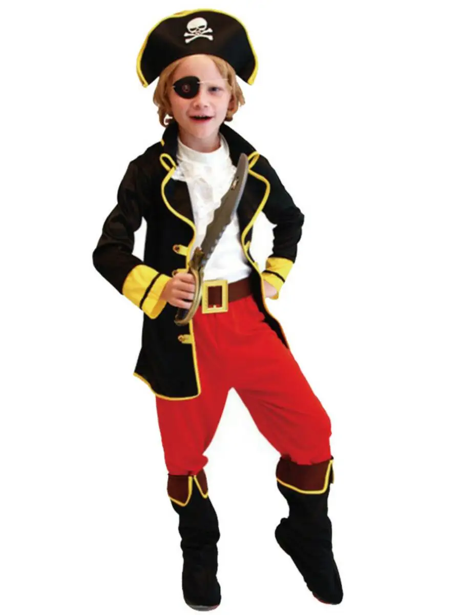 Neue Halloween Jungen Par Cosplay Piraten Rollenspiel Kostüm Performance Kleidung Kinder Piraten Outfit Jungen Dr up Clo...