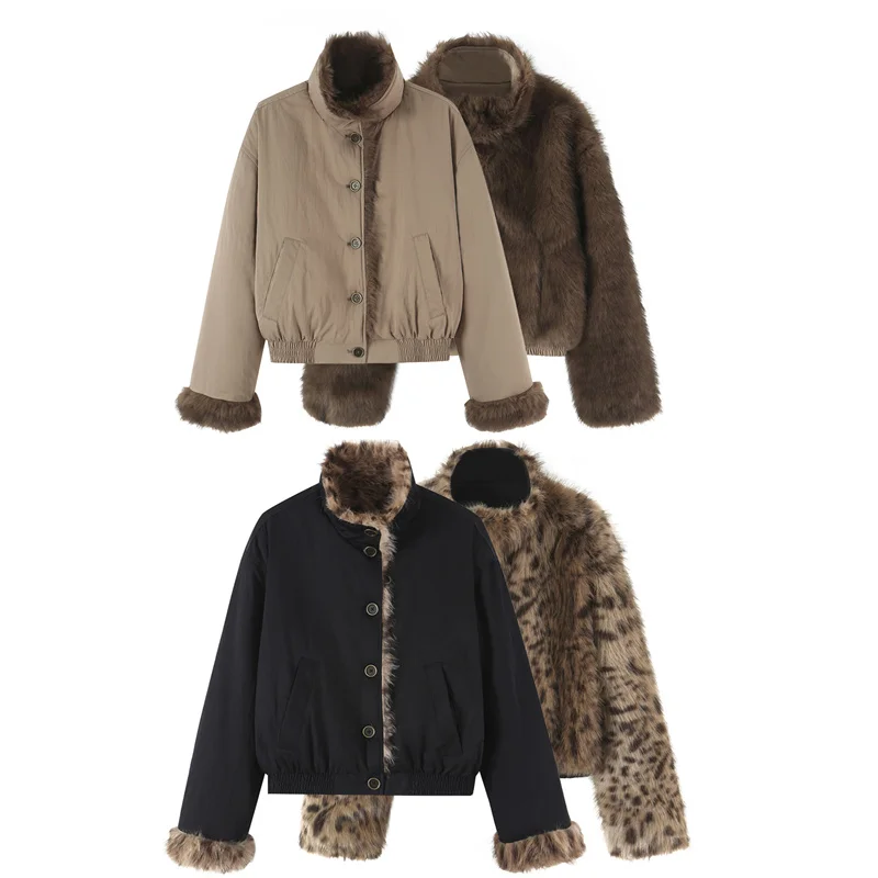 Guobioziy 2026 Women's New Faux Fur Double Sided Wear Jacket Fashionable and Simple Casual and Versatile Elegant and Stylish