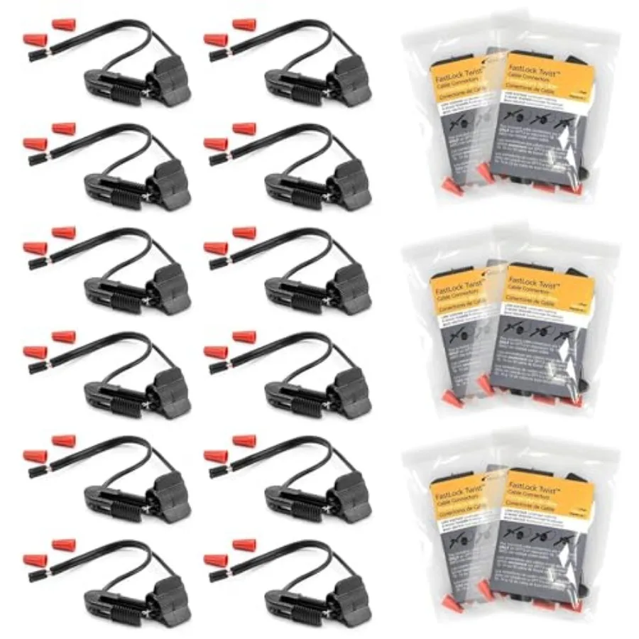 Low Voltage Cable Connector 12 PCS Fast Lock Twist 12-18 Gauge Wire Connectors for Outdoor Landscape Lighting Spotlights Floodl