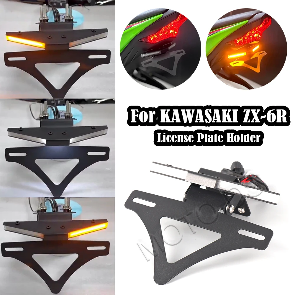 

For Kawasaki Ninja ZX-6R Ninja ZX6R 2024 2025 Motorcycle Accessories Rear Short Tail License Plate Holder Tailstock Bracket Kit
