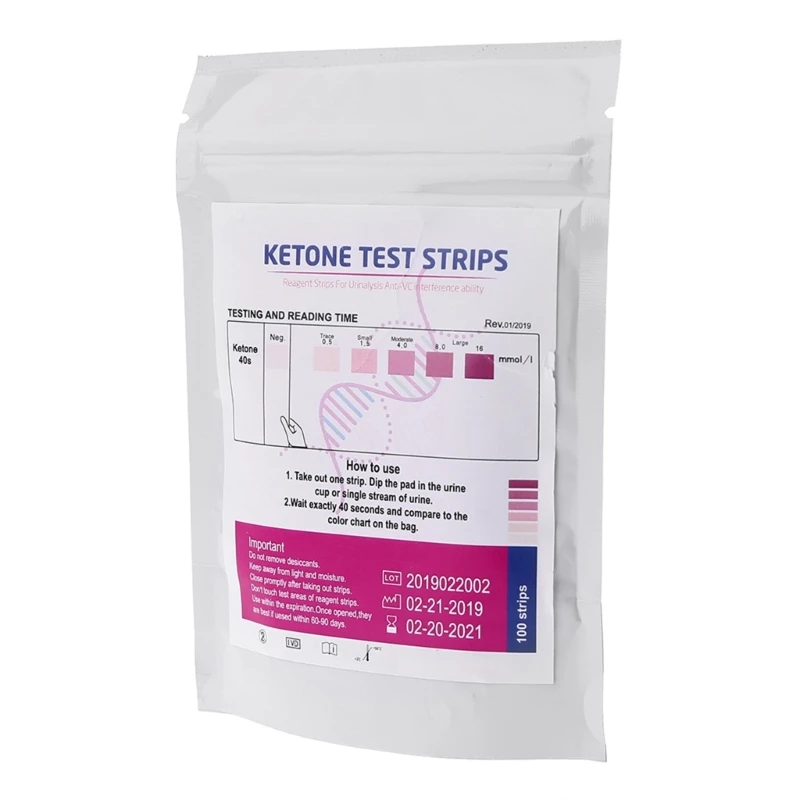 100ชิ้น URS-1K แถบทดสอบ Ketone Reagent การทดสอบปัสสาวะ Anti-Vc ปัสสาวะบ้าน Ketosis ทดสอบทางเทคนิค