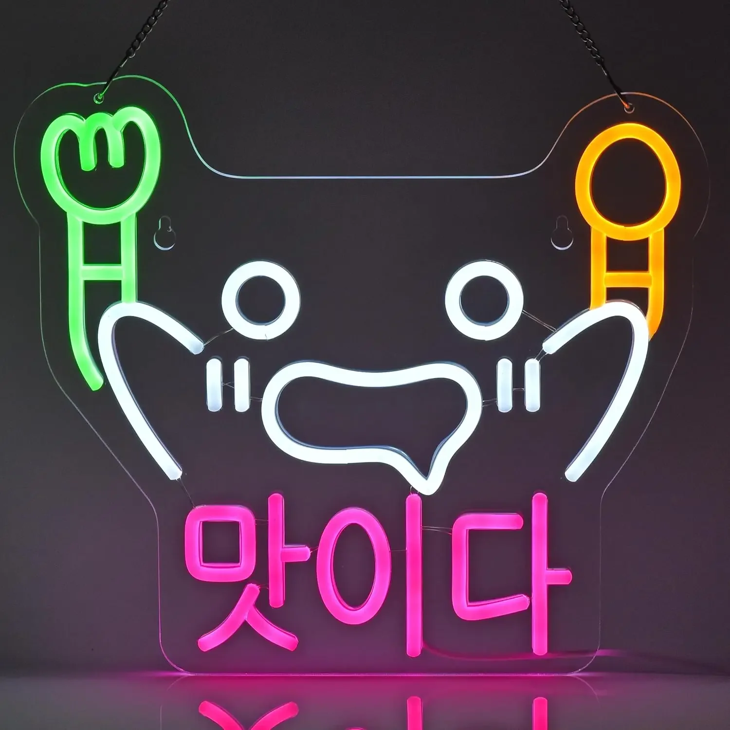 Crab Fork Spoon Neon Sign Korean Food LED Wall Art USB Powered Seafood Decor  Kitchen Cafe Restaurant Aesthetic Hanging Light