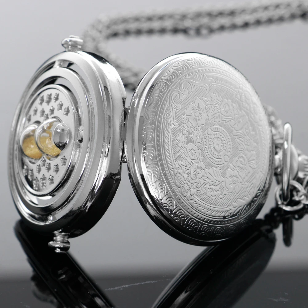 New Arrival Luxury Silver/Gold Vintage Necklace Women's Neutral Pocket Watch Time Simulation Design Quartz Clock Gift アンティーク