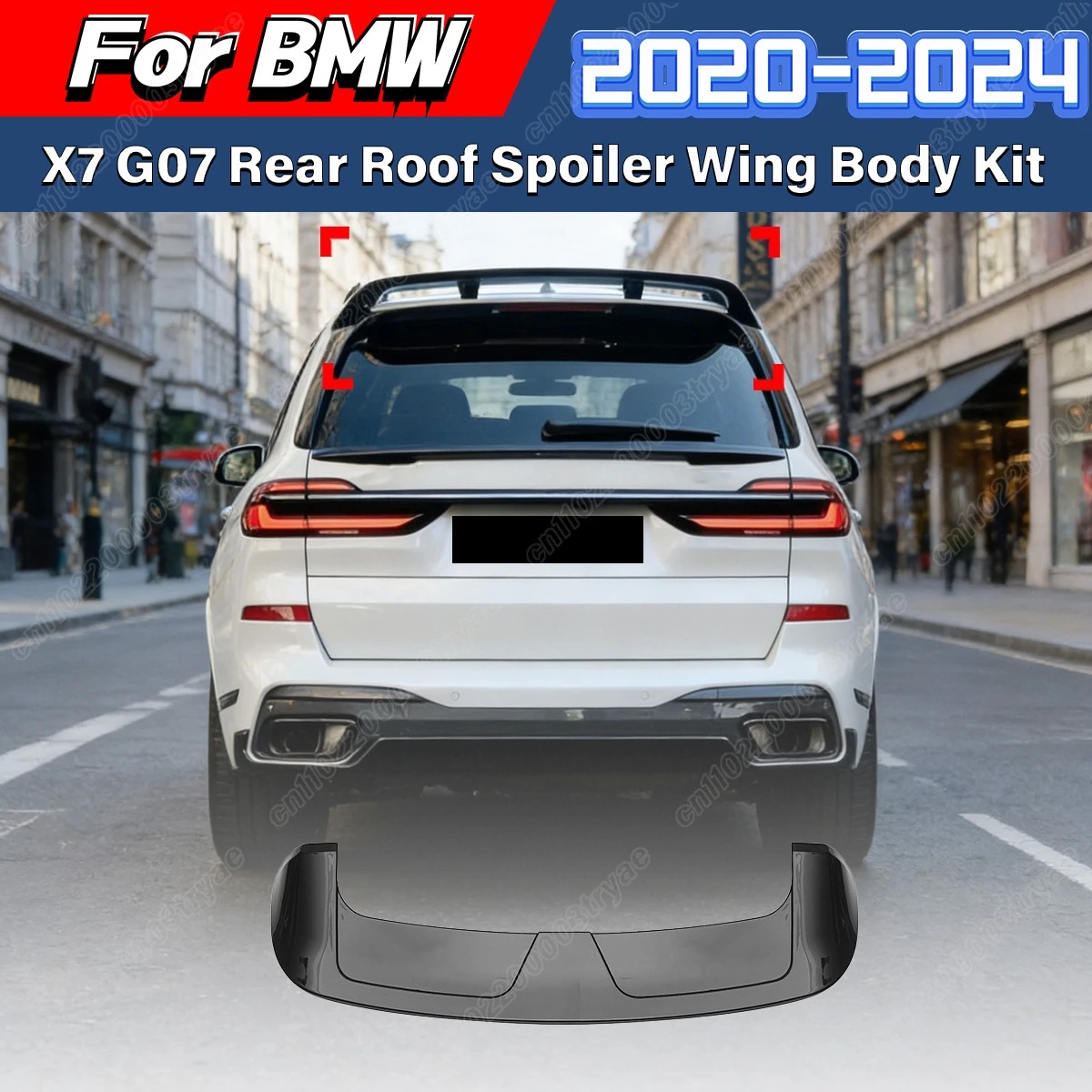 

For BMW X7 G07 2020 2021 2022 2023 2024 Automotive Rear Roof Spoiler Wing Fixed Wing Body Spoiler Decoration Modification Kit