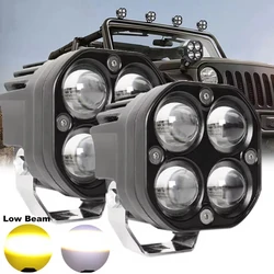 12D 3 inch Motorcycle LED Work Light White Amber Spotlight Fog Light for Offroad 4x4 Tractor Jeep 12V 24V Car Headlight