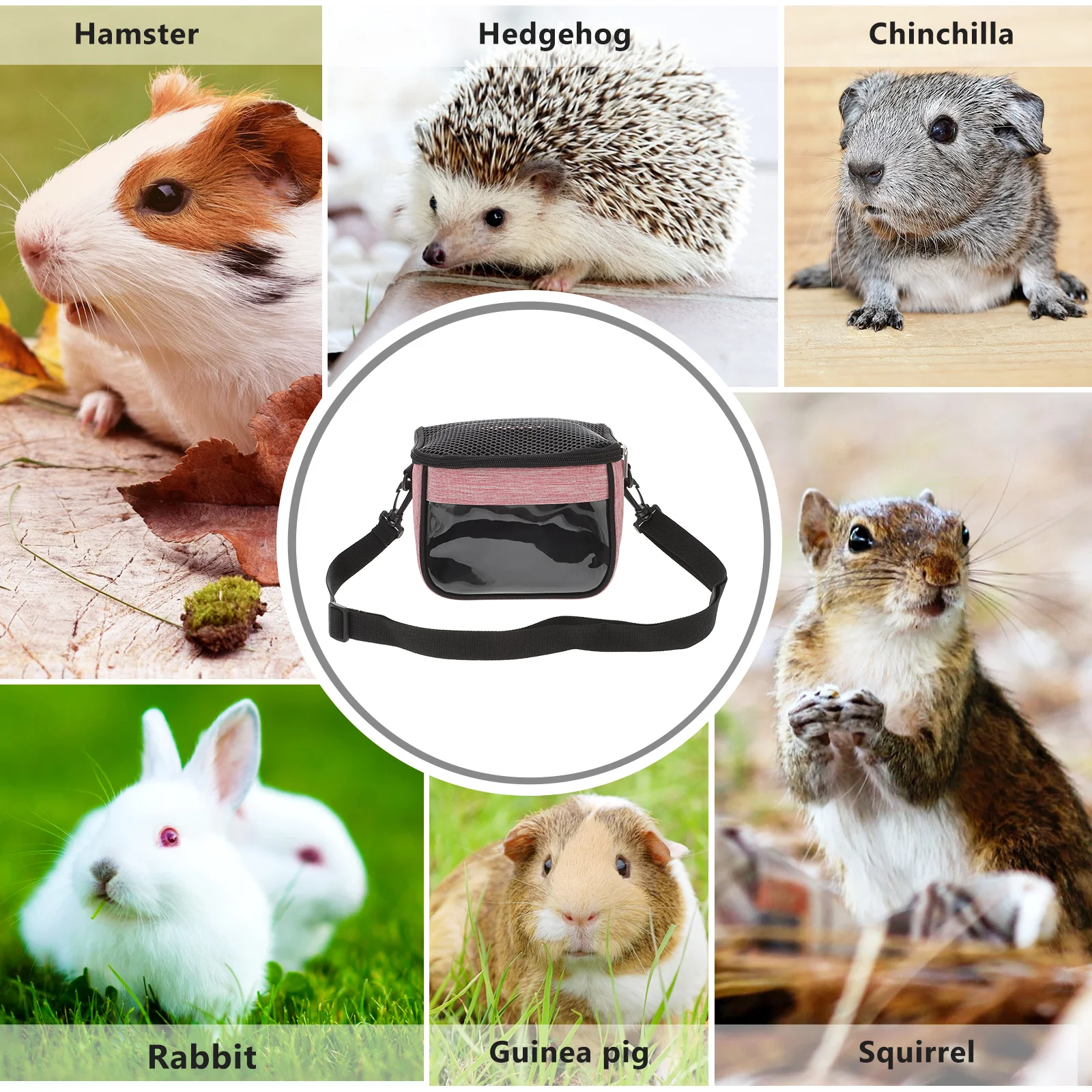 

1Pcs Compact Pet Sling Bag Easy to Carry Store for Hamster Squirrel Chinchilla Hamster Carrier Bag Outdoor Hedgehog Handbag