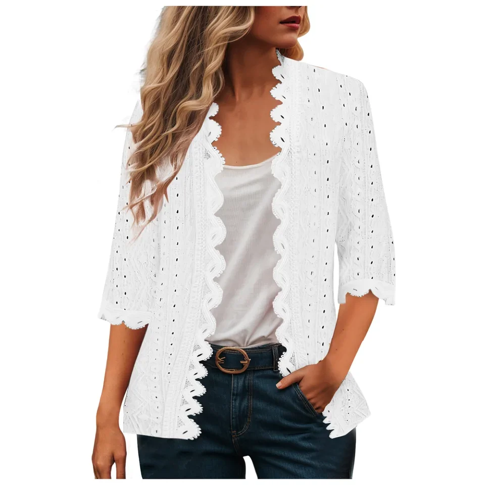 

2025 Autumn And Winter New Cardigan Sweater Fall Women Coat Linen Solid Lace Womens Cardigans Korean Style Camisas De Mujer