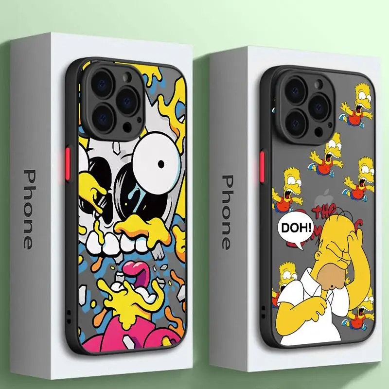 The Simpsons Homer Case for Apple iPhone 11 13 15 14 Pro Max 12 Mini 7 8 Plus XR X XS SE 6 6S Funda Matte Back Phone Cover