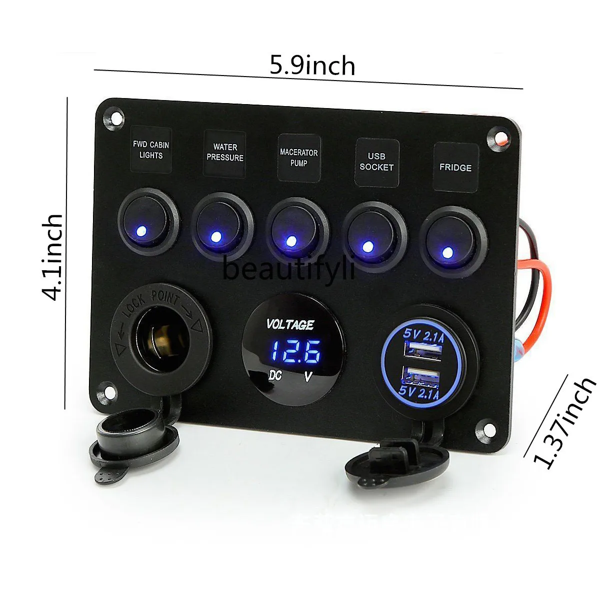 Cat's eye round switch panel combination, voltmeter female seat car, charging panel