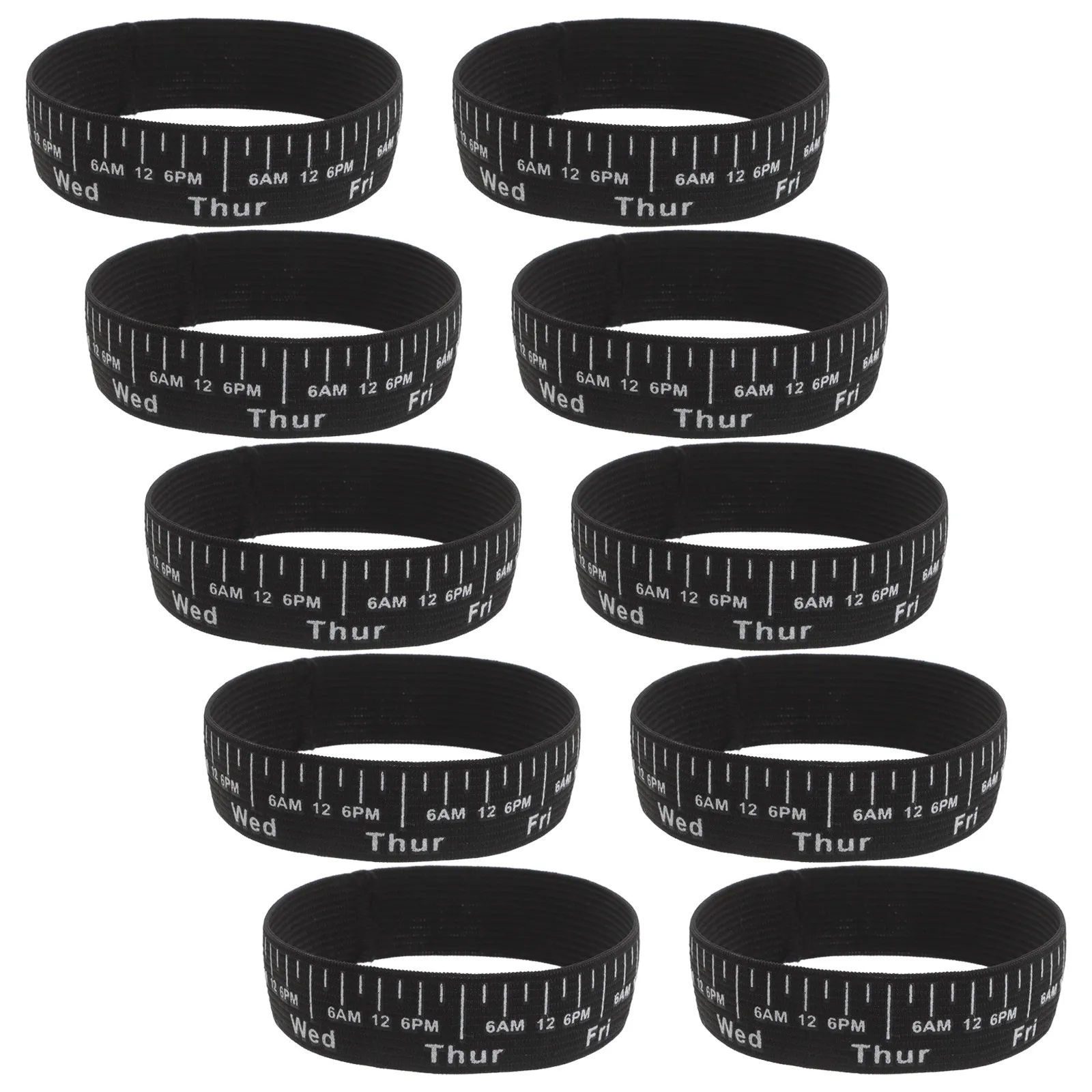 10 Pcs Elastic Belt Sourdough Bread Fermentation Bottle Jar Feeding Band Starter Baking Black Supplies Date for Tracker