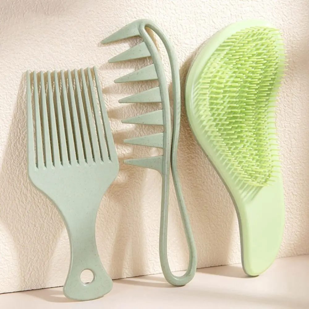 

3PCS Wide Teeth Brush Comb Set Fork Hairbrush Anti-static Massage Hair Brush Salon Styling Anti-slip Colorful Hairdressing Comb