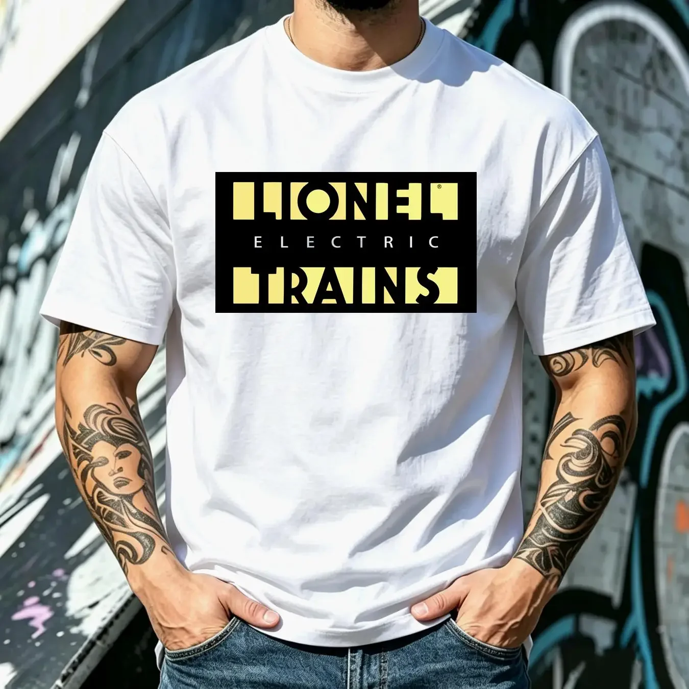 washed T Shirt Lionel Electric Trains Orange XL Light Marks On Front long sleeves vintage Washed Stylish Breathable Unisex