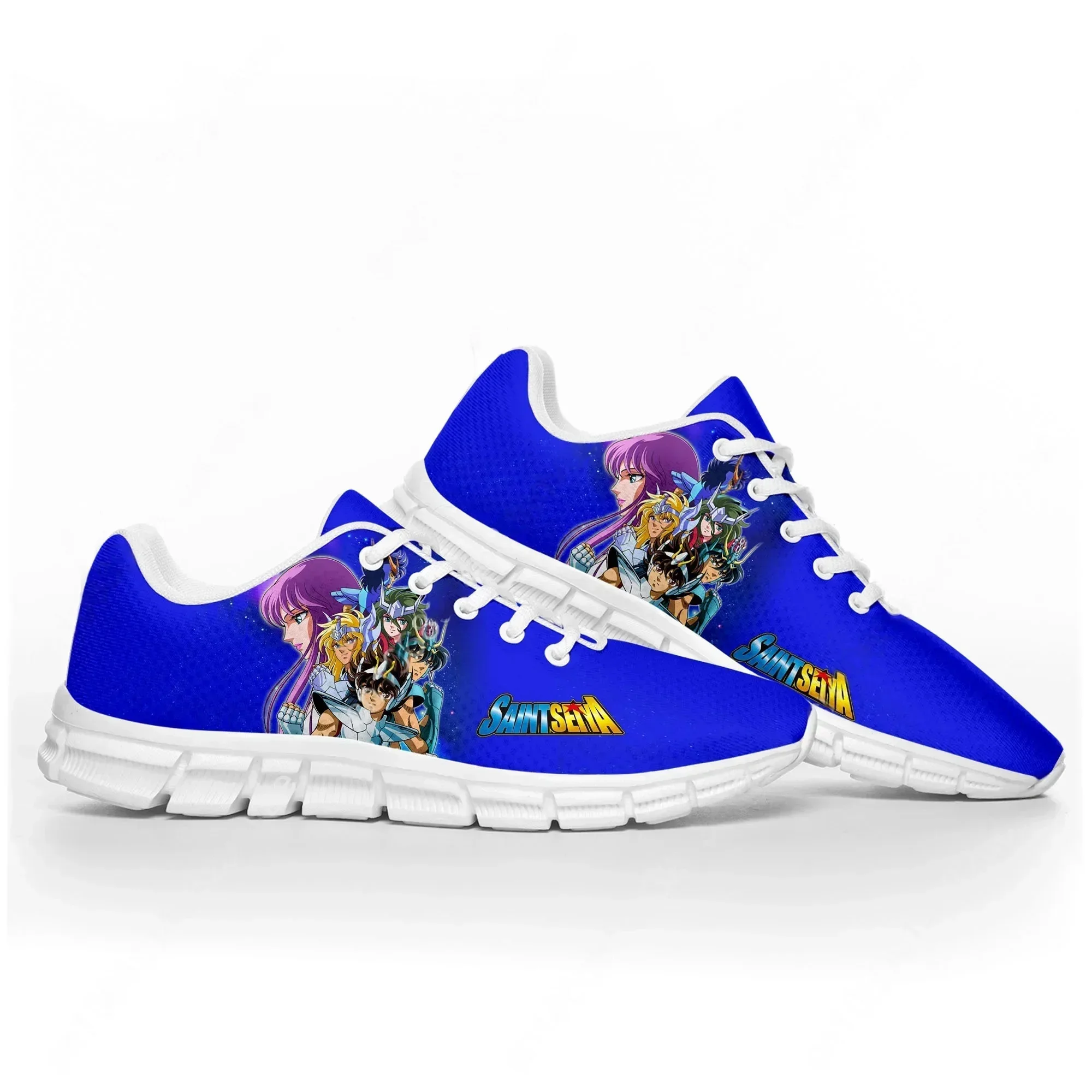 Saint Seiya Sports Shoes Mens Womens Cartoon Anime Sneakers Custom Sneaker High Quality Footwear Couple White Shoe