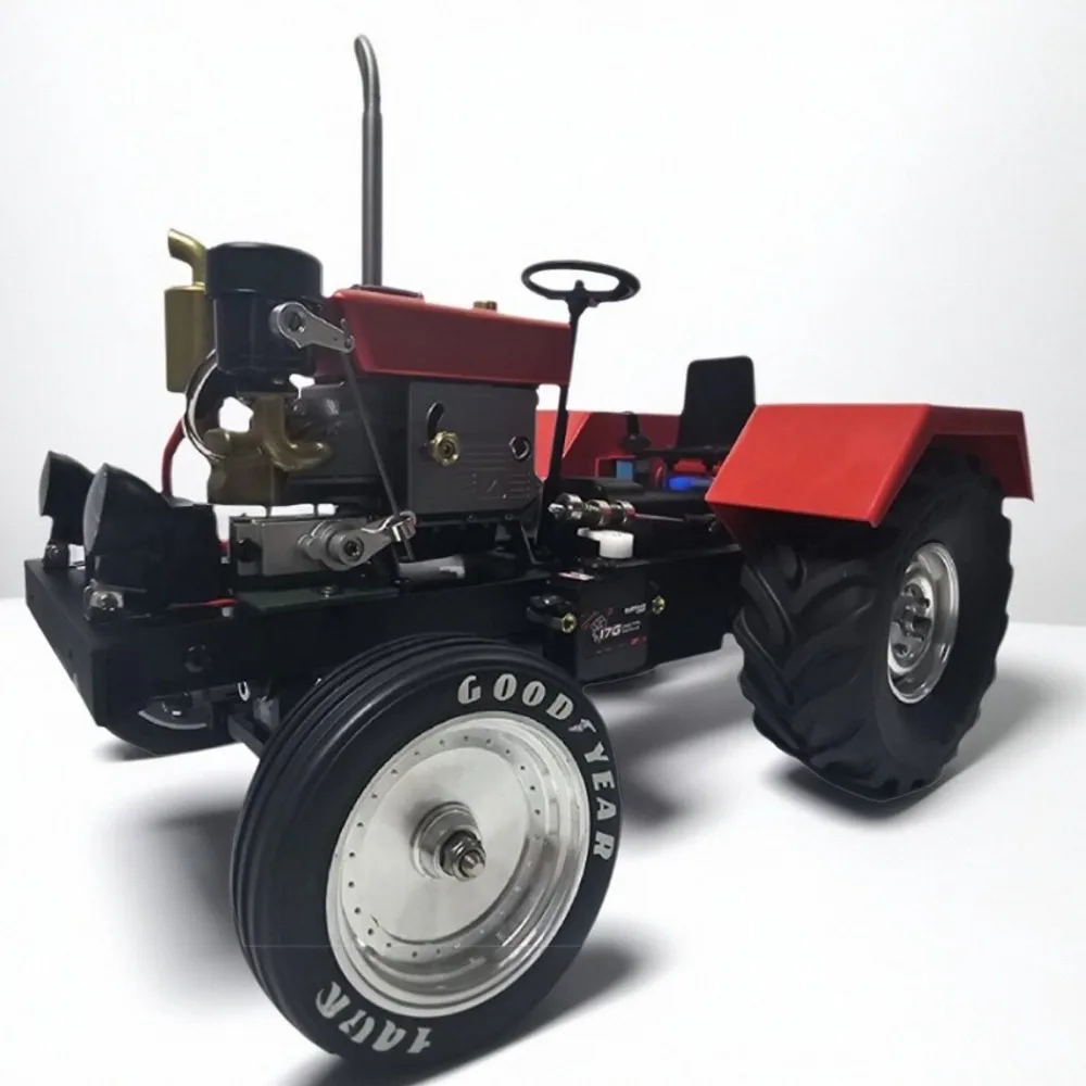 

Simulated Tractor Four Wheeler Model Remote Control Toy Collection Ornament Can Start Metal Tractor Engine Car Model