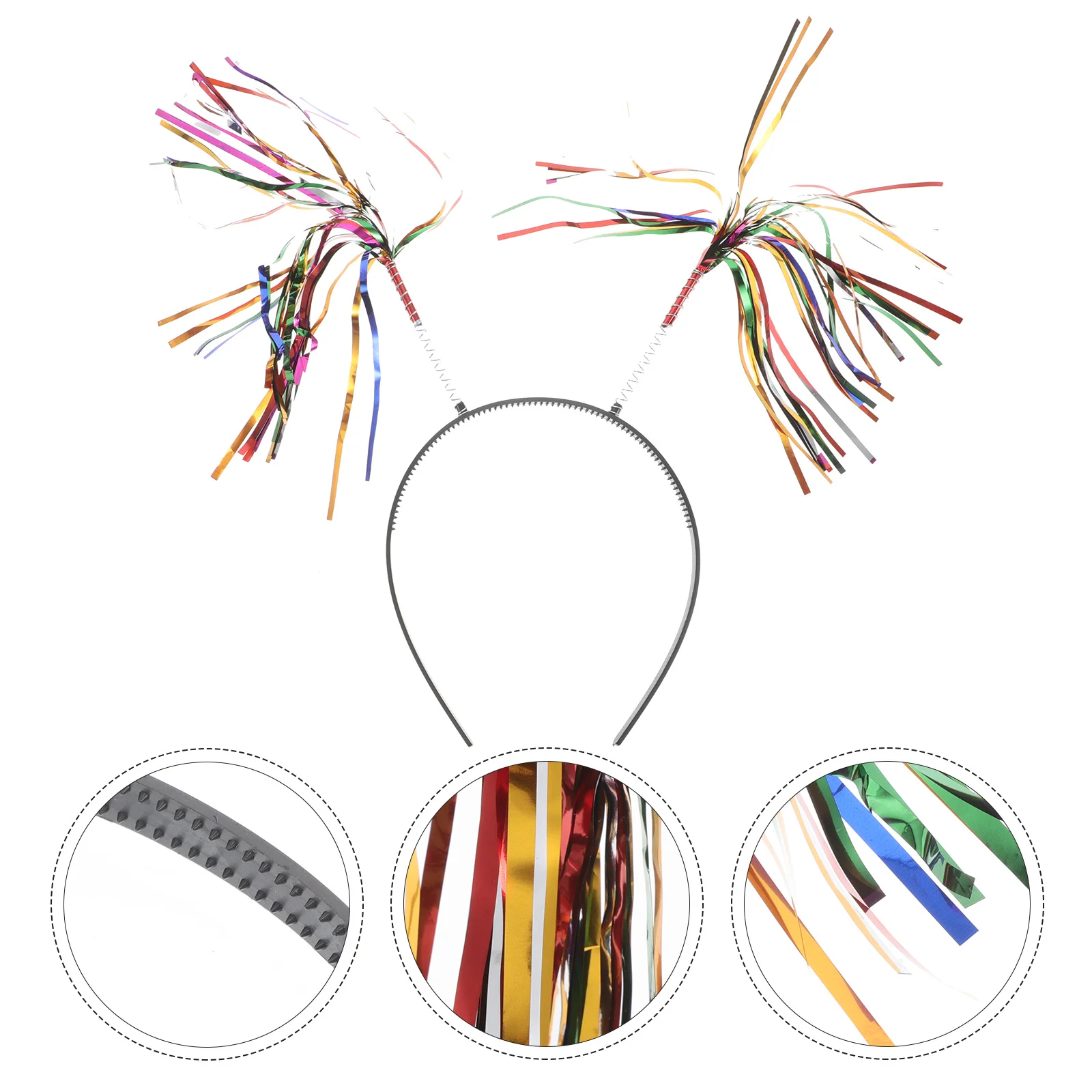 

6Pcs Colorful Tinsel Headbands Kids Birthday Party Performance Hair Accessories Spring Head Bopper Cartoon Costume Hair Hoop