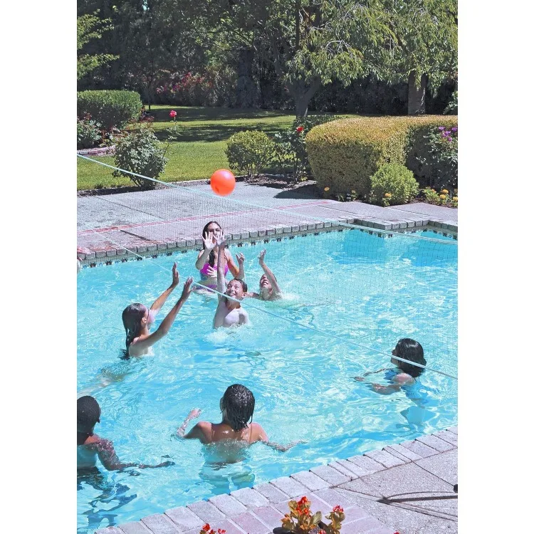 Pro Rebounder Swimming Pool Basketball and Volleyball Game Combo, In-Ground Pool Blue Medium