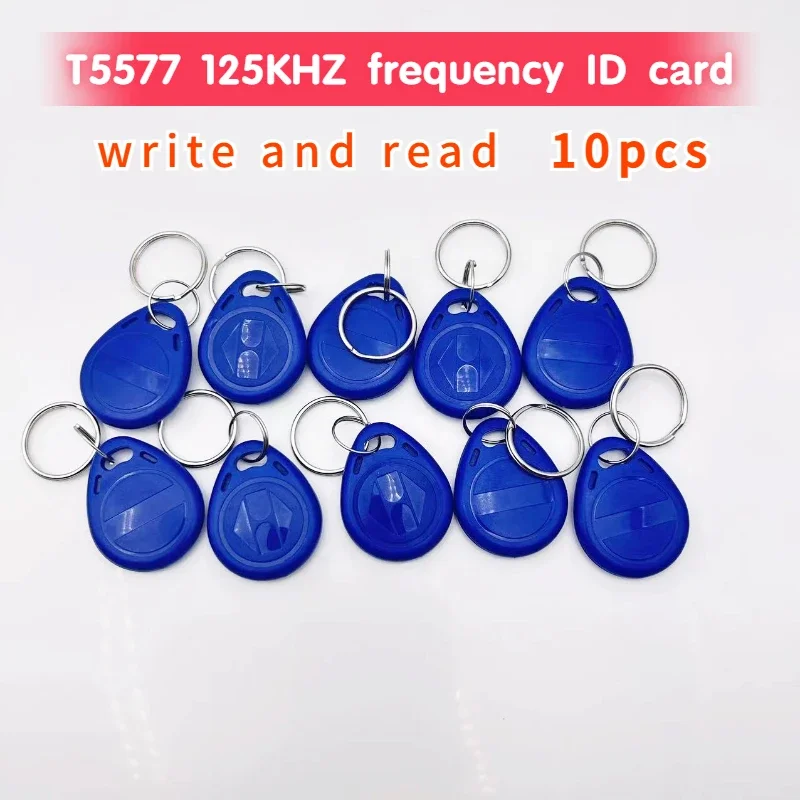 

10pcs 125KHz T5577 Access Control Card Blank Key Tag RFID Chip Ring Cards Tags Keytag 125KHz Copy Rewritable Writable Duplicate