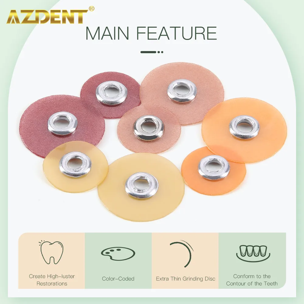 AZDENT Dental Polishing Discs 50pcs Set Finishing Polishing Composites Ceramics Dentist Polisher Dentistry Materials Teeth White