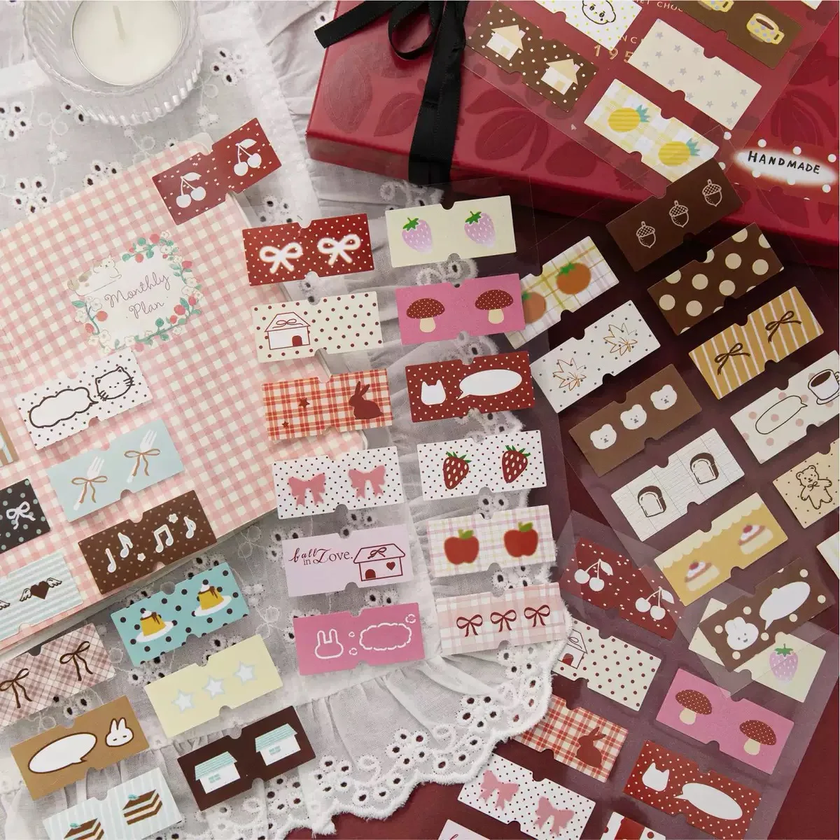 2sheets Romantic Sequel Series Kawaii Ins Cartoon Die Cutting Label Stickers DIY Diary Scrapbook Aesthetic Decoration
