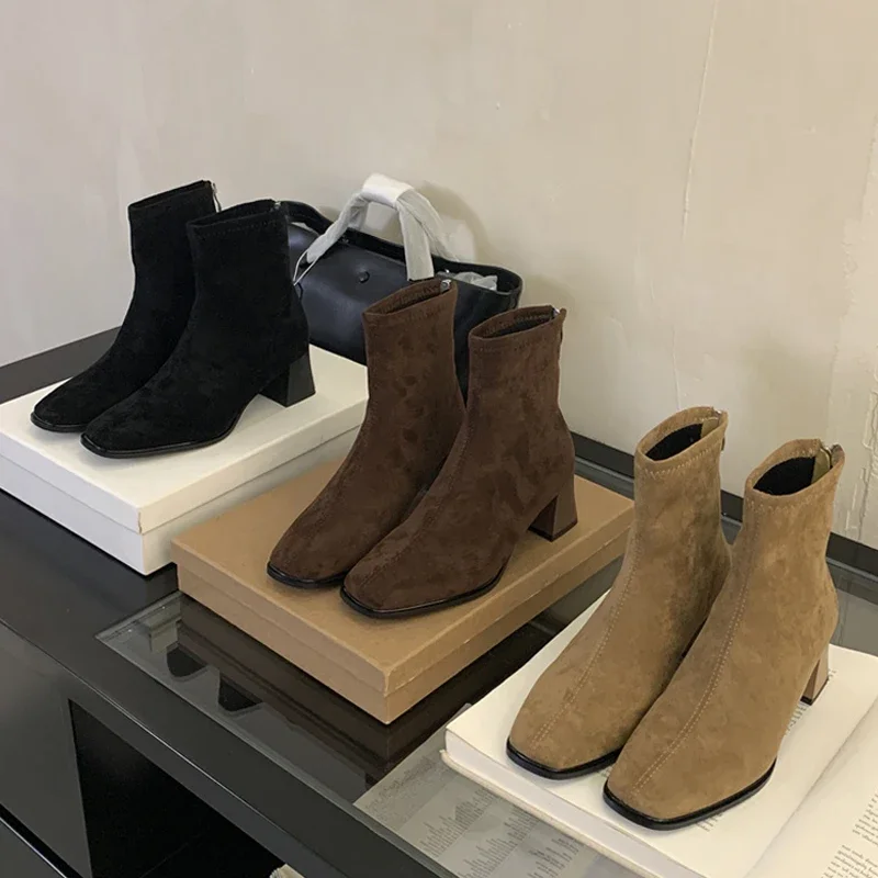 Aneikeh الخريف الشتاء ساحة منخفضة الكعب حذاء من الجلد جودة عالية موجزة أحذية امرأة موضة سستة بوتاس الفقرة Mujer