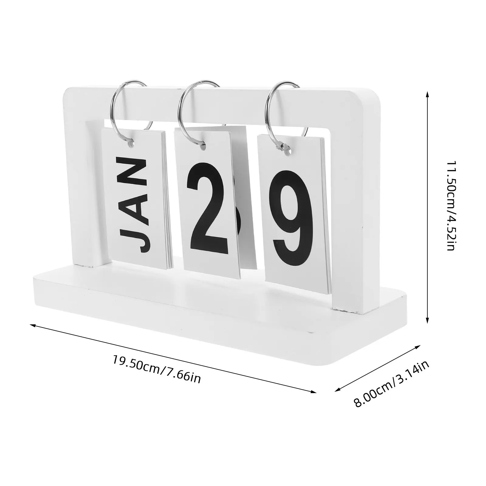 Perpetual Wooden Desk Calendar Flip Calendar Reusable Elegant Desktop Decoration for Home Office Coffee Table Bar Aesthetic Desk