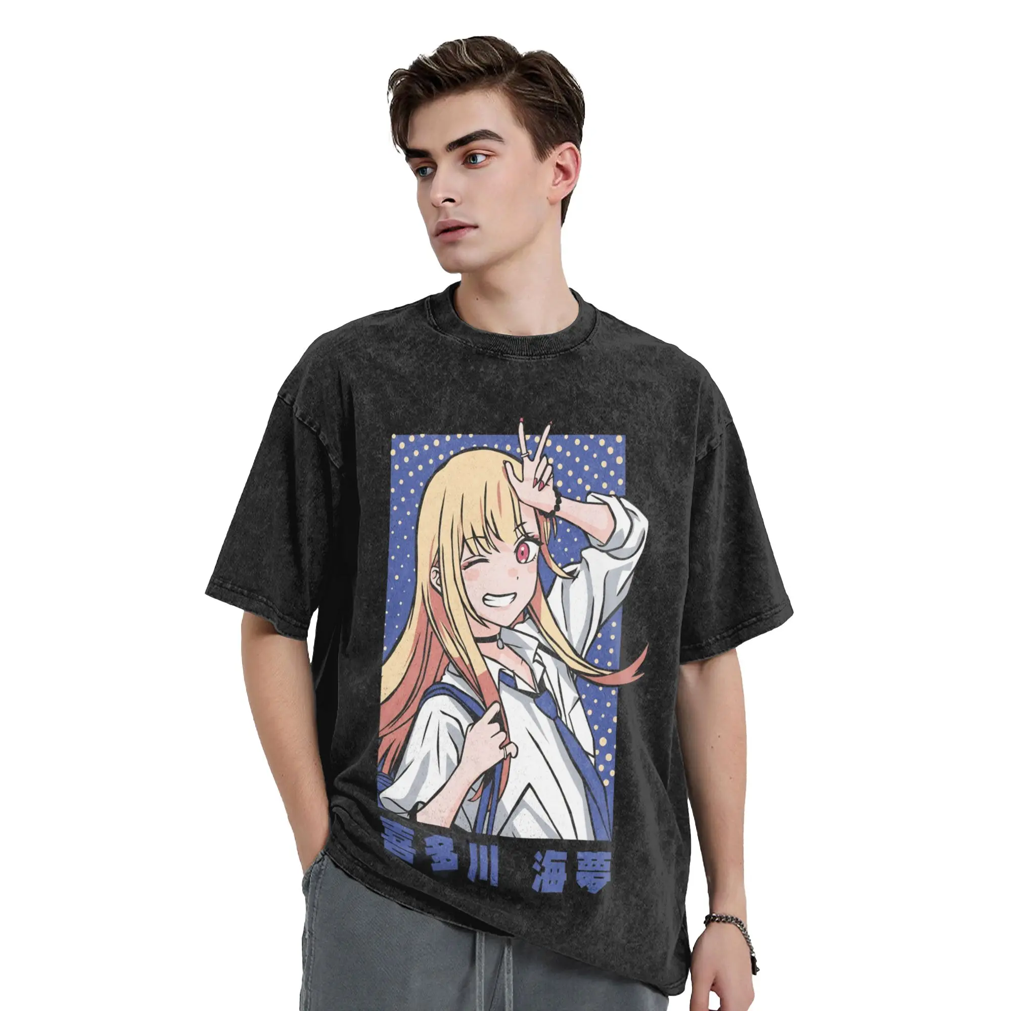 Camiseta Marin Kitagawa Anime Estilo Streetwear Hip Hop Vintage My Dress Up Darling para Homens e Mulheres Verão