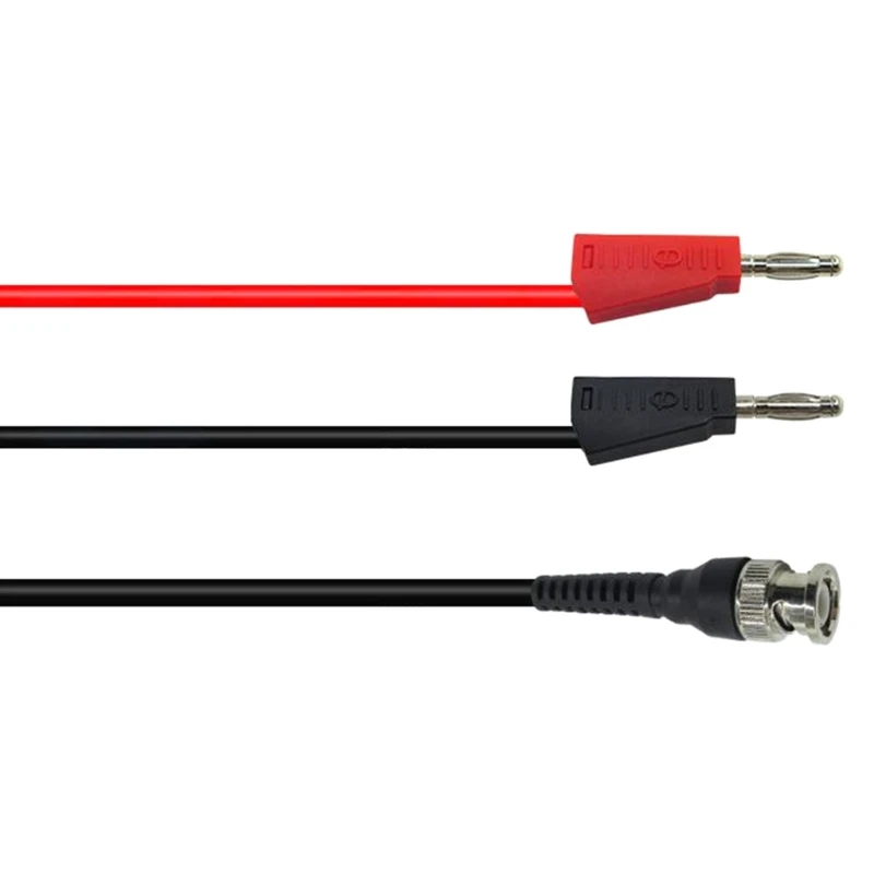 BNC to Dual- 4mm Stackable Banana Plug Test Probe- BNC Cable for Oscilloscope generators 120cm