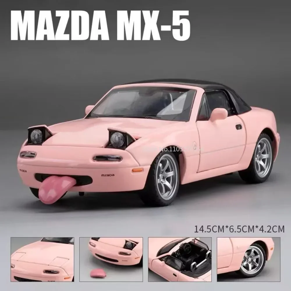 1/32 Mazda MX5 시뮬레이션 합금 장난감 자동차 모델, 다이캐스트 금속, 소리와 빛이 있는 풀백 시리즈, 어린이 선물 컬렉션