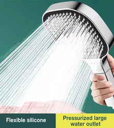 Cabezal de ducha de alta presión de Panel grande de 13CM, rociador de ahorro de agua ajustable de gran flujo, juego de accesorios de filtro de grifo de ducha de baño