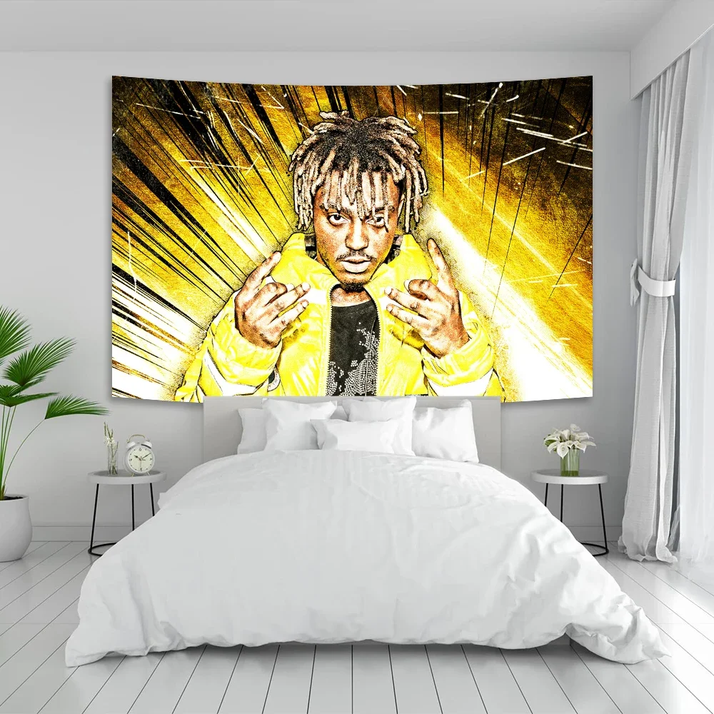 Rapper Juice Wrld 999 Wall Tapestry Banner Bohemian Hippie Wall Decoration Room Dorm Bedroom Canvas Decoration