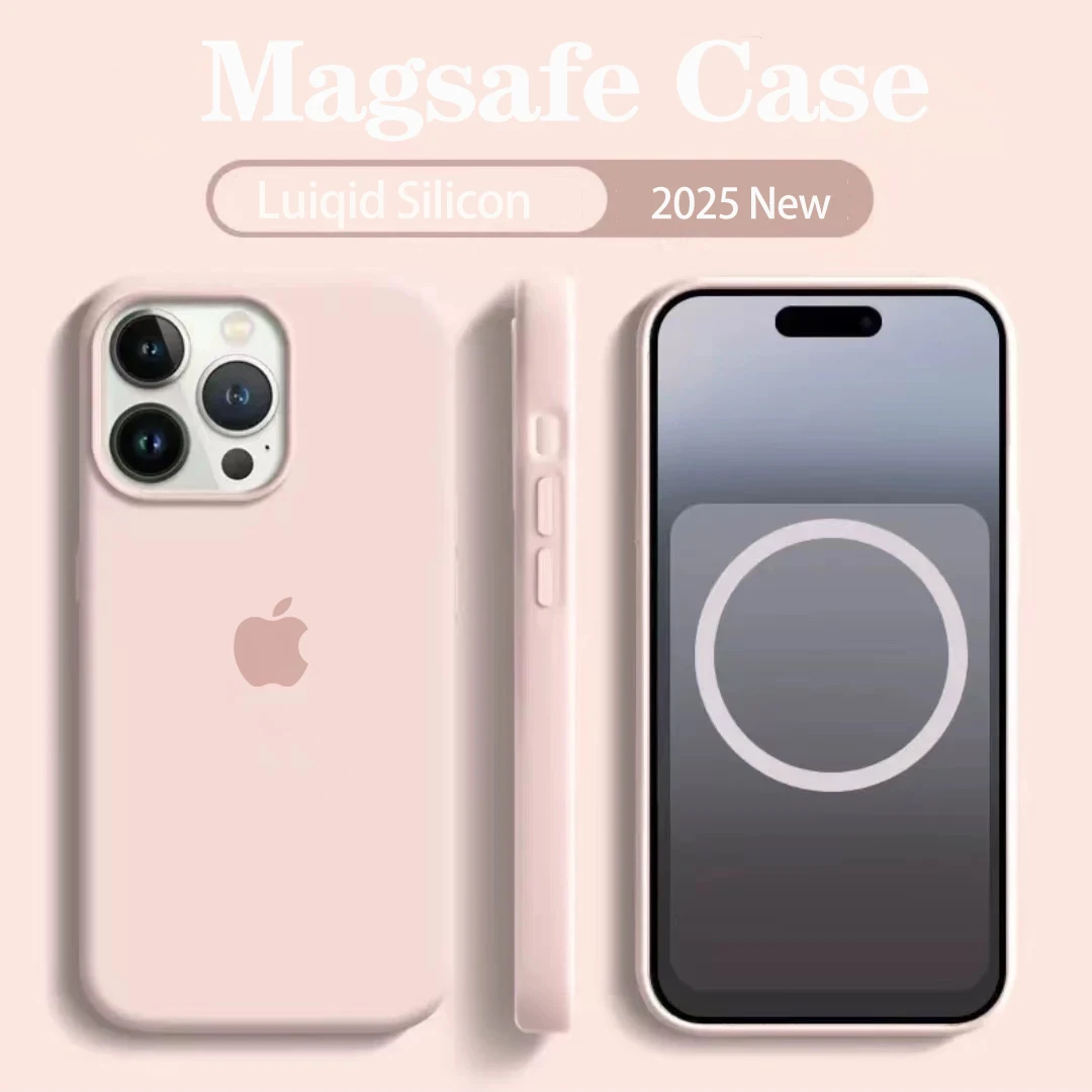 Official Apple Liquid Silicone Magsafe Phone Case For iPhone 12 14 13 15 16 Pro Max Plus Magnetic Wireless Charging Phone Cover