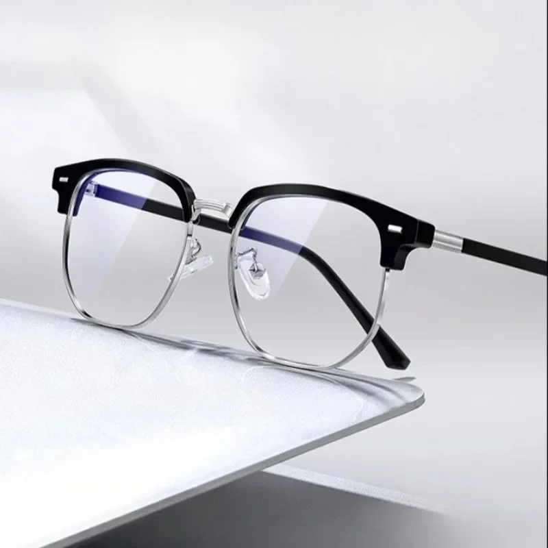 Extra Large Frame Designed Specifically for Large Faces Men's Eyebrow Shaped Large Face Widened Flat Lens Frame