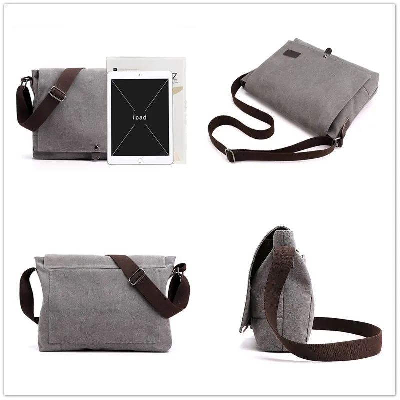 Men's Canvas Messenger Shoulder Crossbody Bags Man New Fashion Cross Body Bag Casual Solid high workmanship Male Bag 2021 bolso