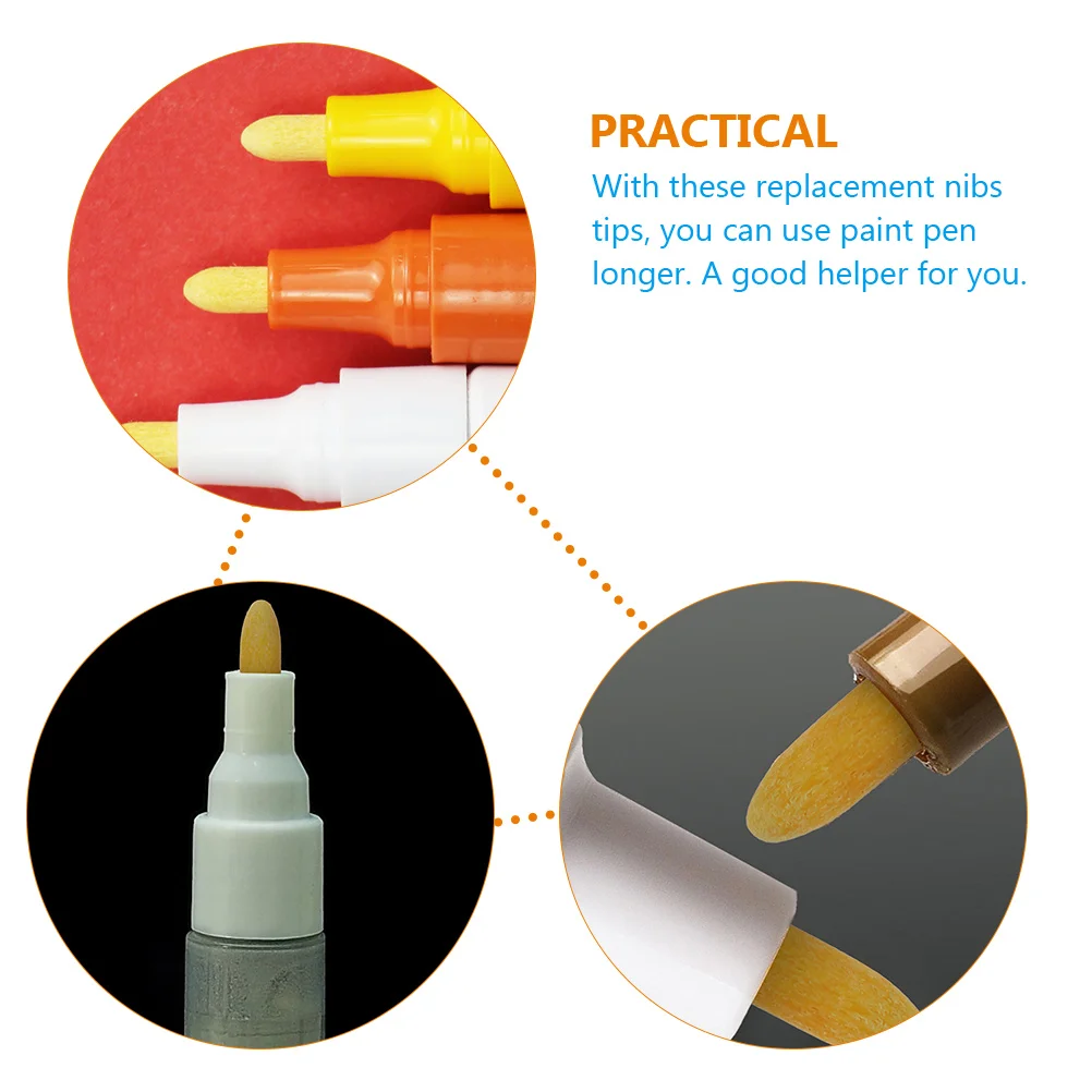 60 قطعة من أقلام الطلاء لإعادة تعبئة أقلام التحديد العالمية، أطراف تحديد تحل محل الأصفر