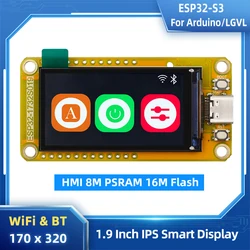 ESP32-S3 HMI 8M PSRAM 16M Flash for Arduino LVGL WIFI&Bluetooth 1.9 Inch 170*320 Smart Display Screen IPS LCD TFT Module
