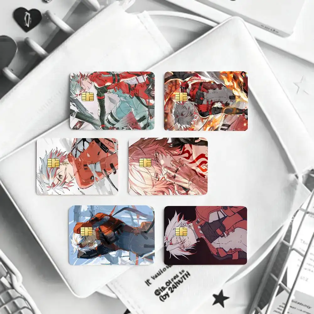 Wuthering Waves Game SCAR Card Sticker 4Pcs Credit Card Skin Anti Scratch Bank Debit Card Decal