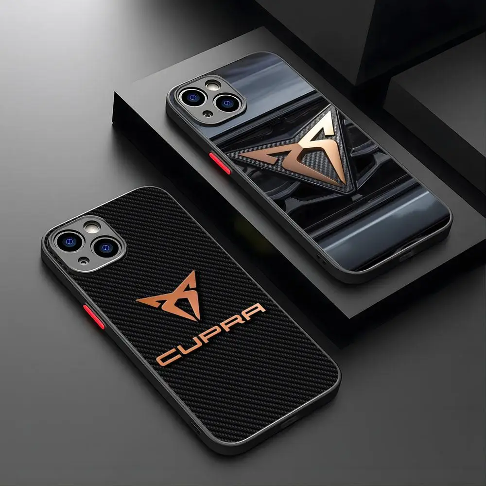 Car C-cupraEs Logo Phone Case For IPhone 15 16 14 12 13 11 Pro Max XR XS Mini X 7 8 Plus Comics Matte Cover