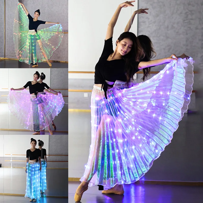 

LED Light up Skirt Women Belly Dance Stage Performance Wear Luminous Fancy Show Party Rave Outfit 2025 Dancer Clothes