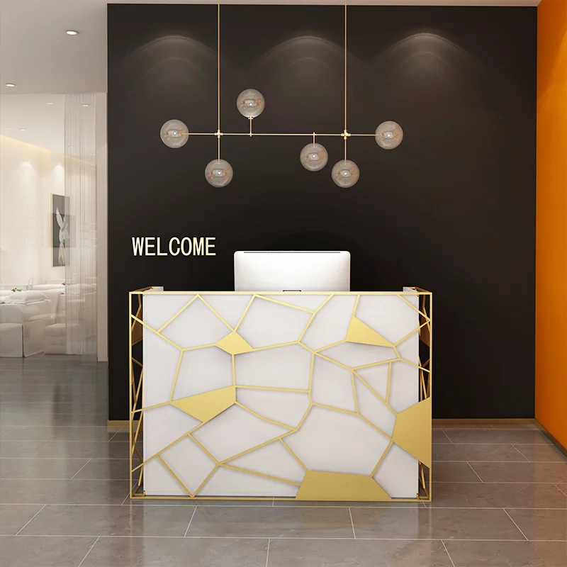 Nordic beauty salon reception desk bar hairdresser barber paint counter creative store small checkout page
