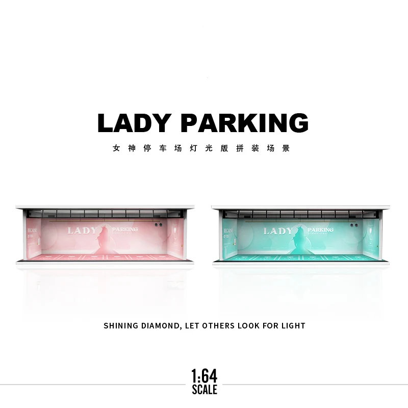 Оригинальный дизайн 1:64 Богиня Парковочное пространство Освещение издание Сборка Сцена Модель Парковка Гараж Автостоянка Миниатюры Модель
