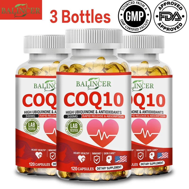 Balincer Organic Coenzyme Q10 Capsules - Supports Energy Production, Core System Health, Supports Immunity - Dietary Supplement